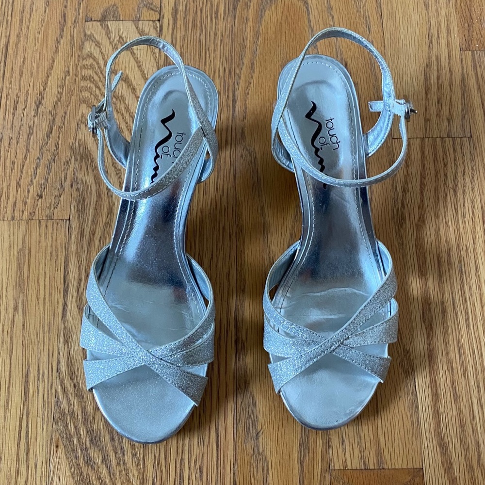 Touch of Nina Silver Sparkly Heels